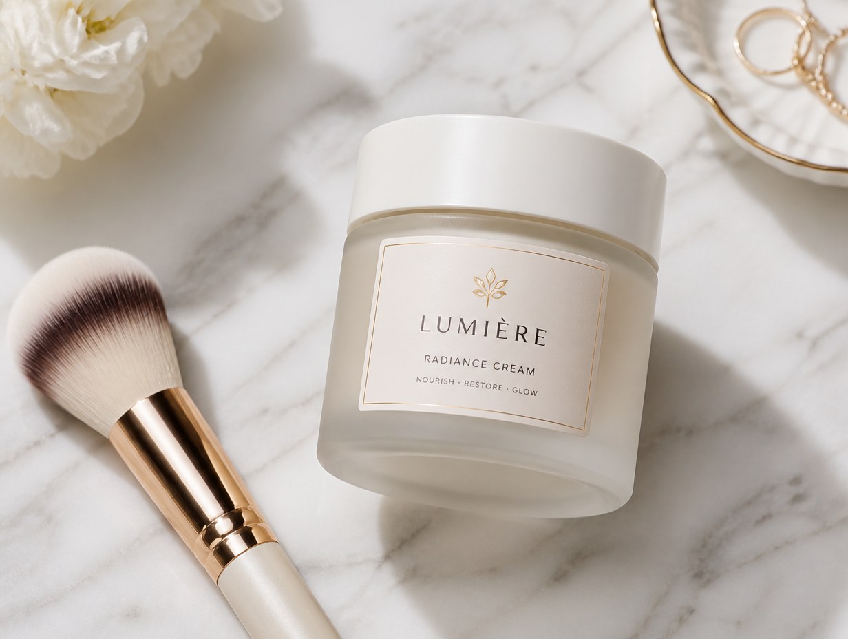 AI-generated private label cosmetics mockup sample