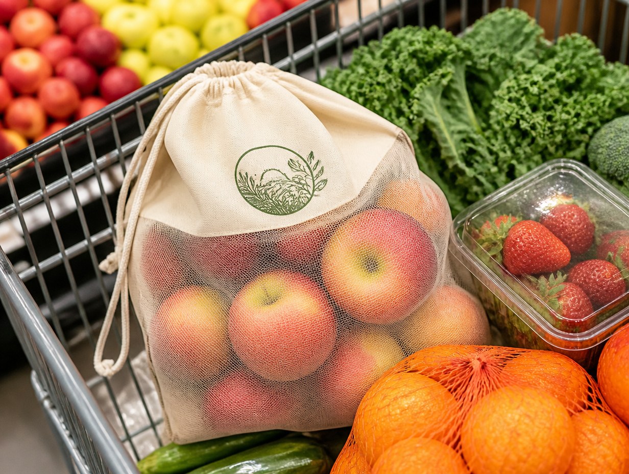 AI-generated produce bag mockup sample