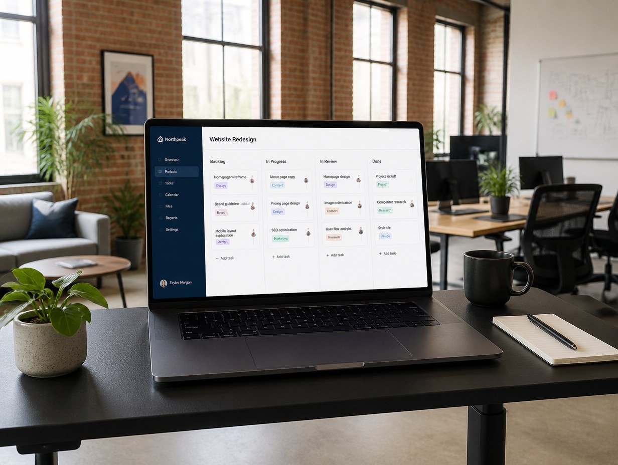 AI-generated project management dashboard mockup sample