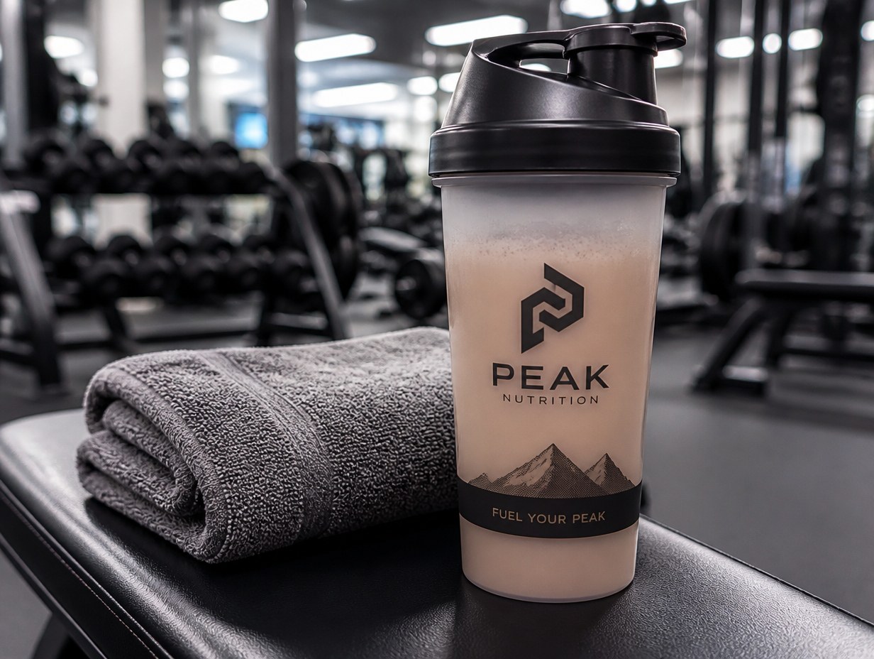 AI-generated protein shake label mockup sample