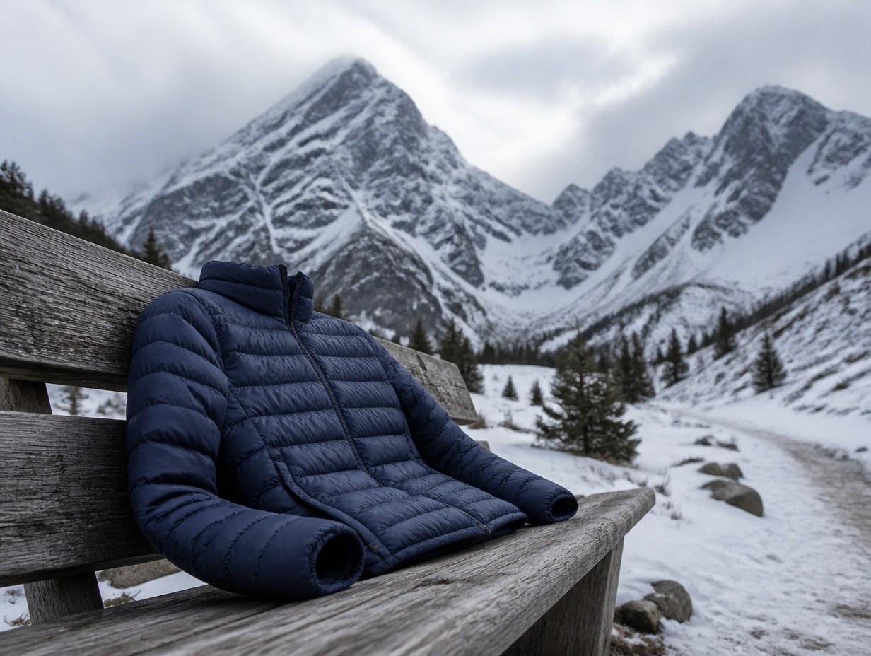 AI-generated puffer jacket mockup sample