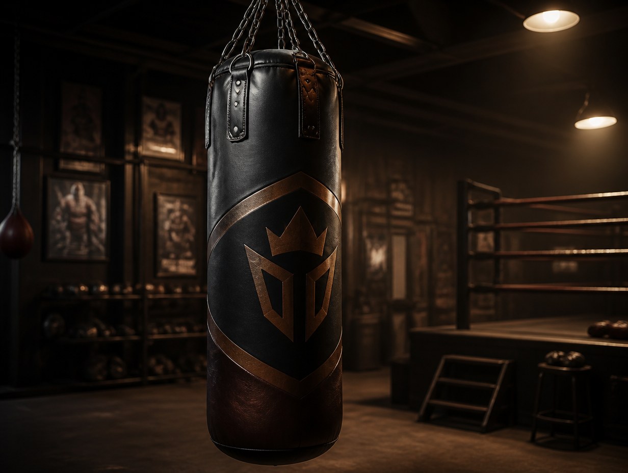 AI-generated punching bag mockup sample
