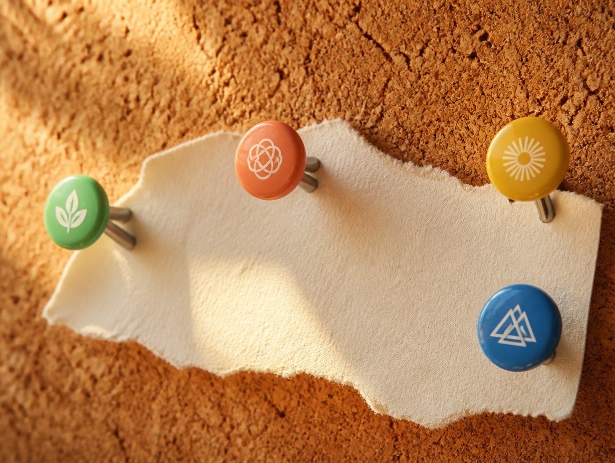 AI-generated push pin mockup sample