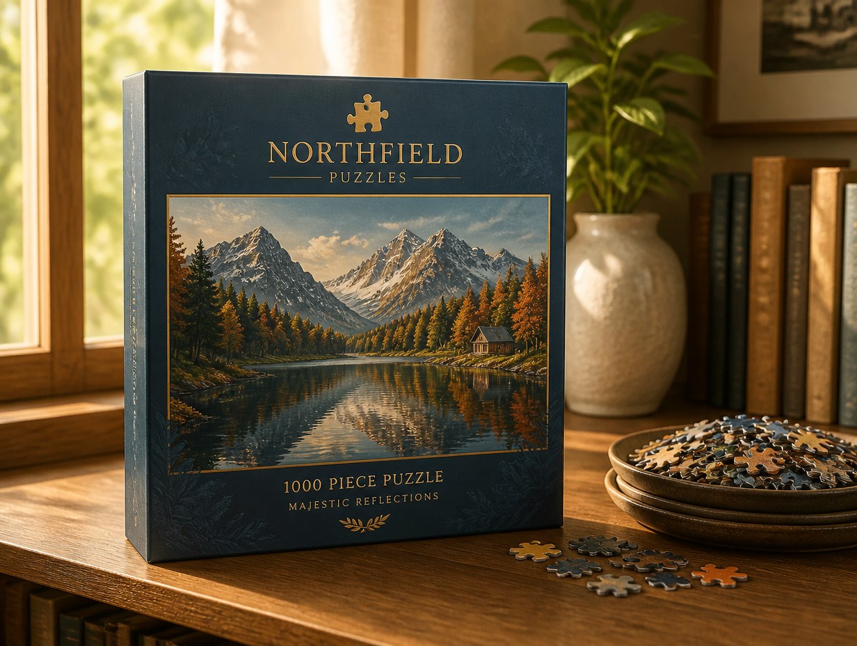 AI-generated puzzle box mockup sample