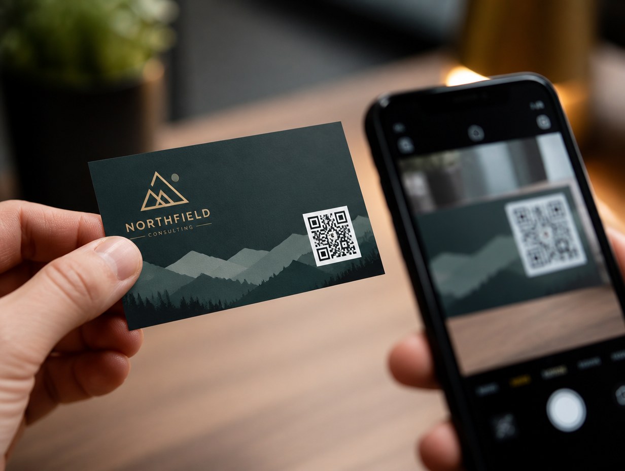 QR Code Business Card mockup example