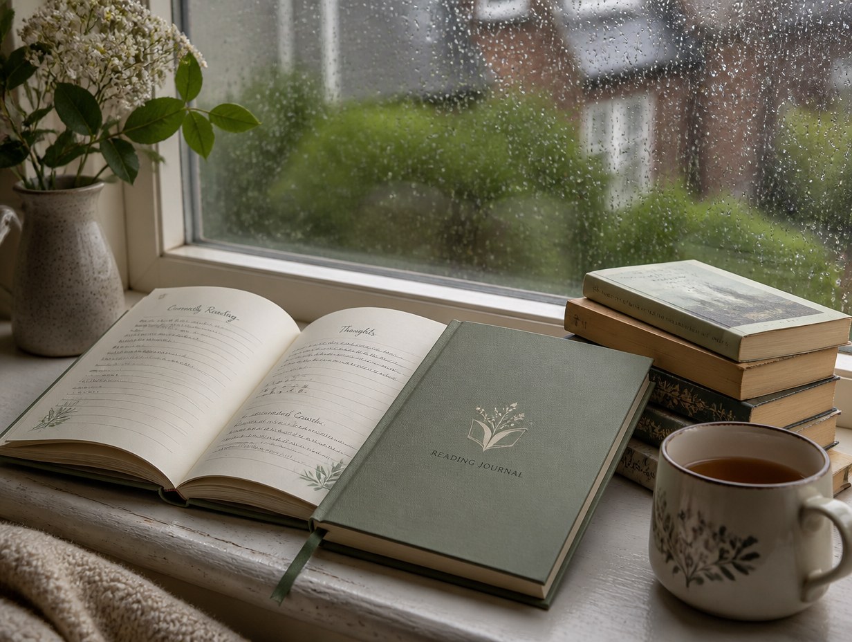 AI-generated reading journal mockup sample