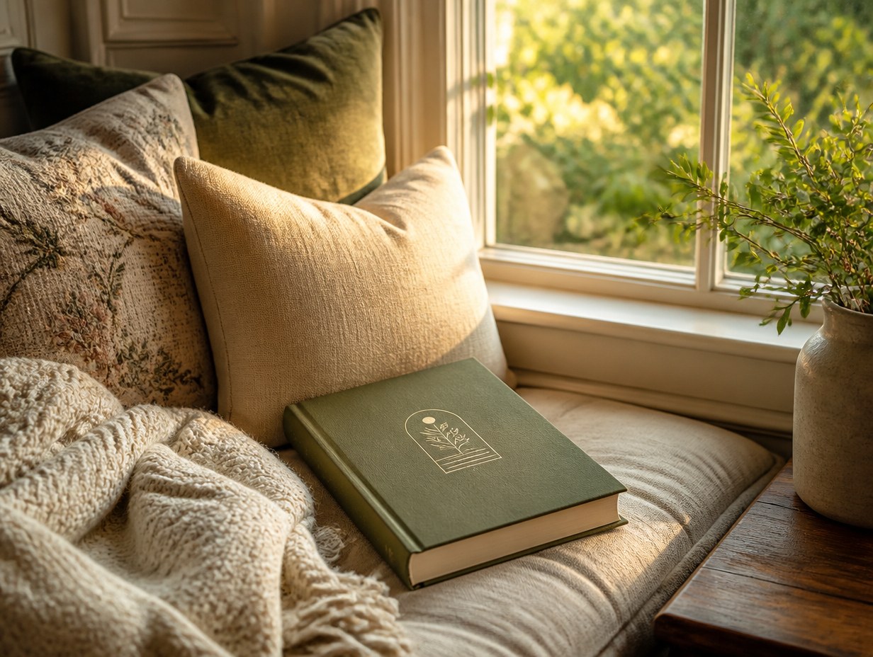 Reading Nook with Book mockup example