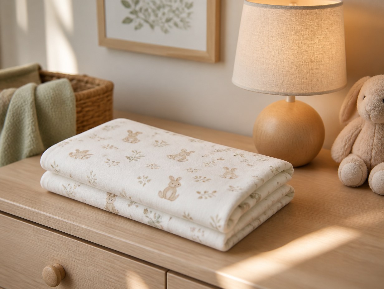 AI-generated receiving blanket mockup sample