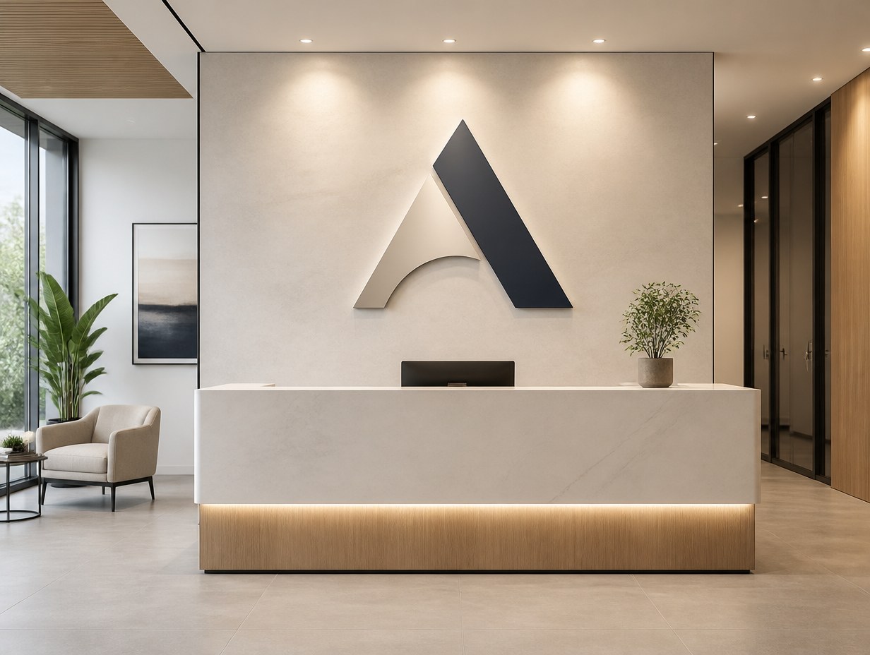 AI-generated reception sign mockup sample