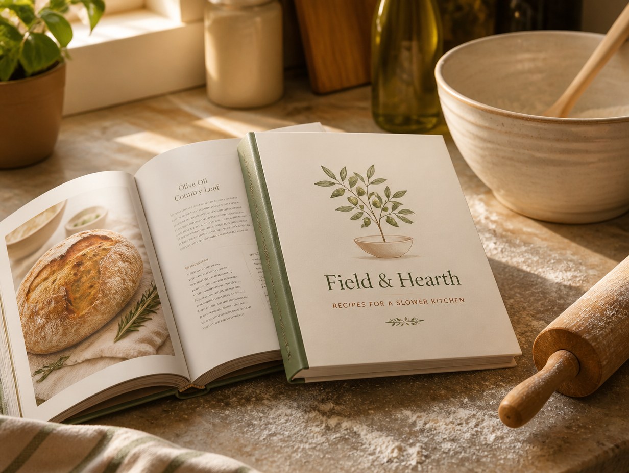 AI-generated recipe book mockup sample