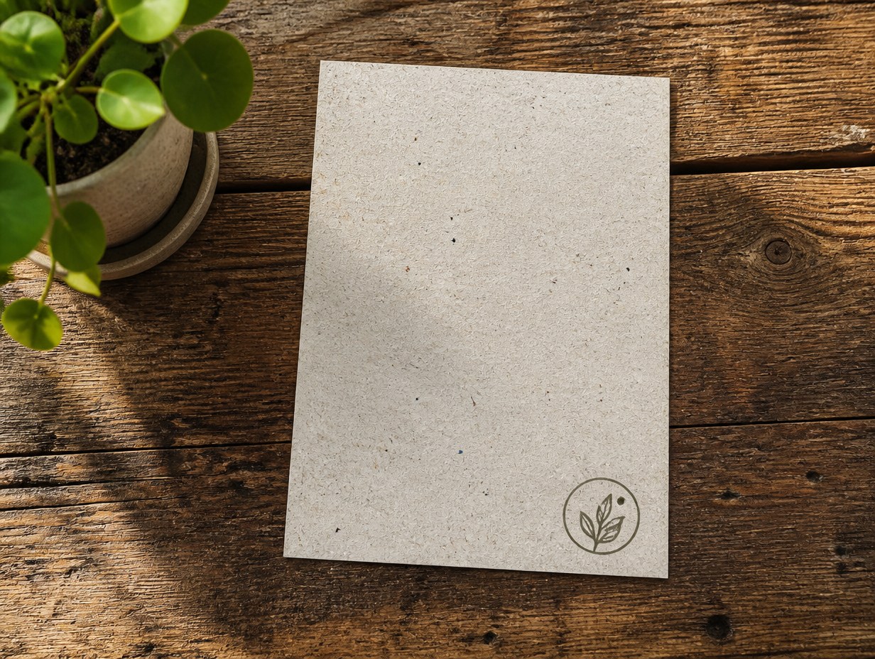 AI-generated recycled paper mockup sample