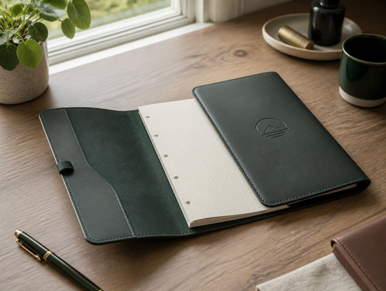 AI-generated refillable notebook mockup sample