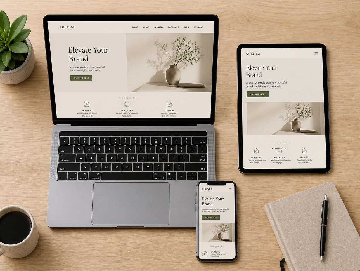 AI-generated responsive website mockup sample