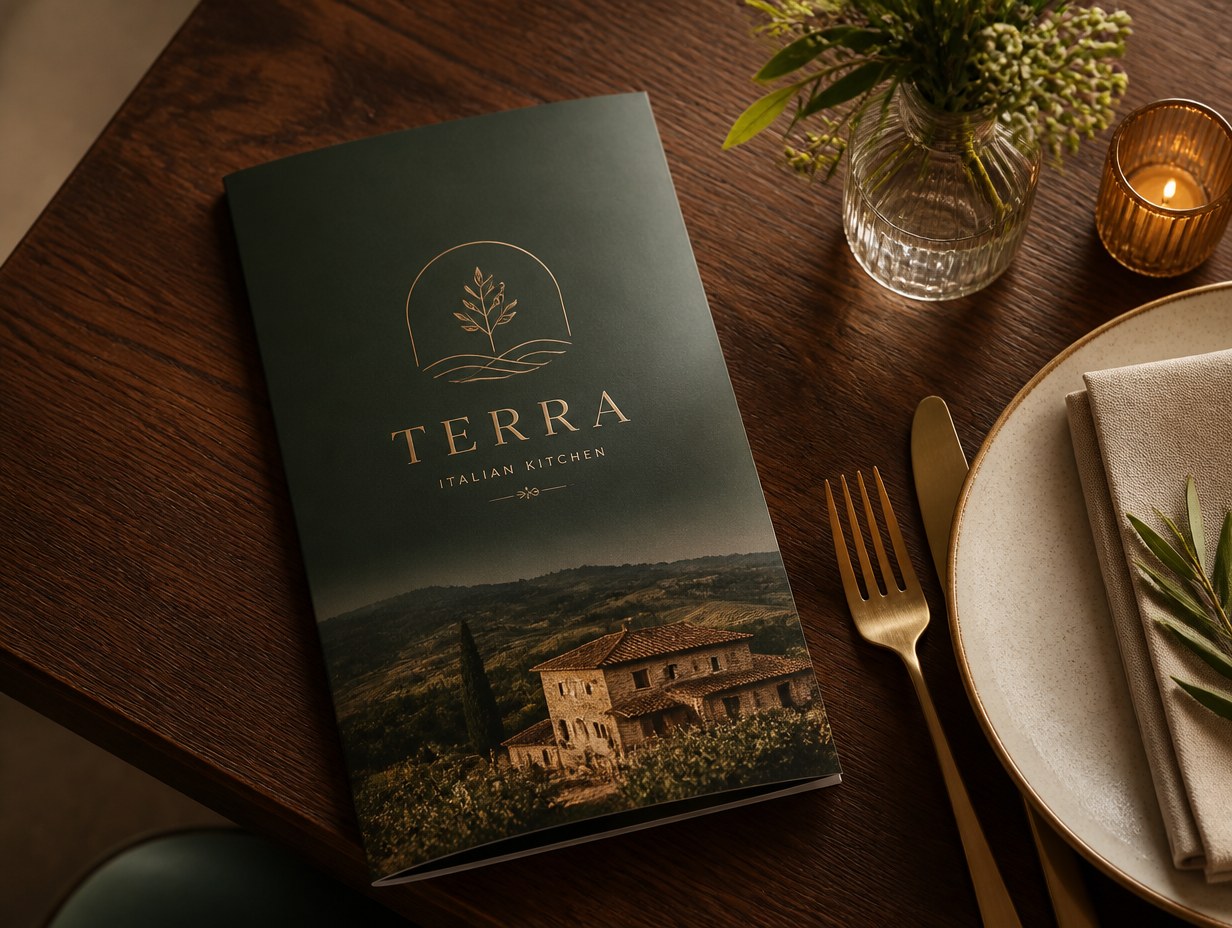 Restaurant Brochure mockup example