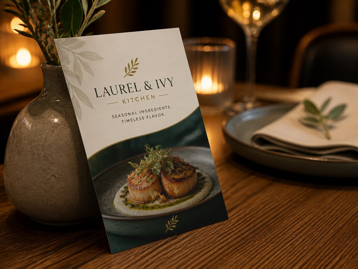 AI-generated restaurant flyer mockup sample