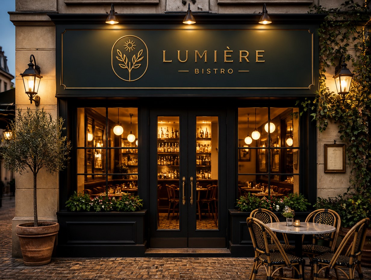 Restaurant Storefront Sign mockup example