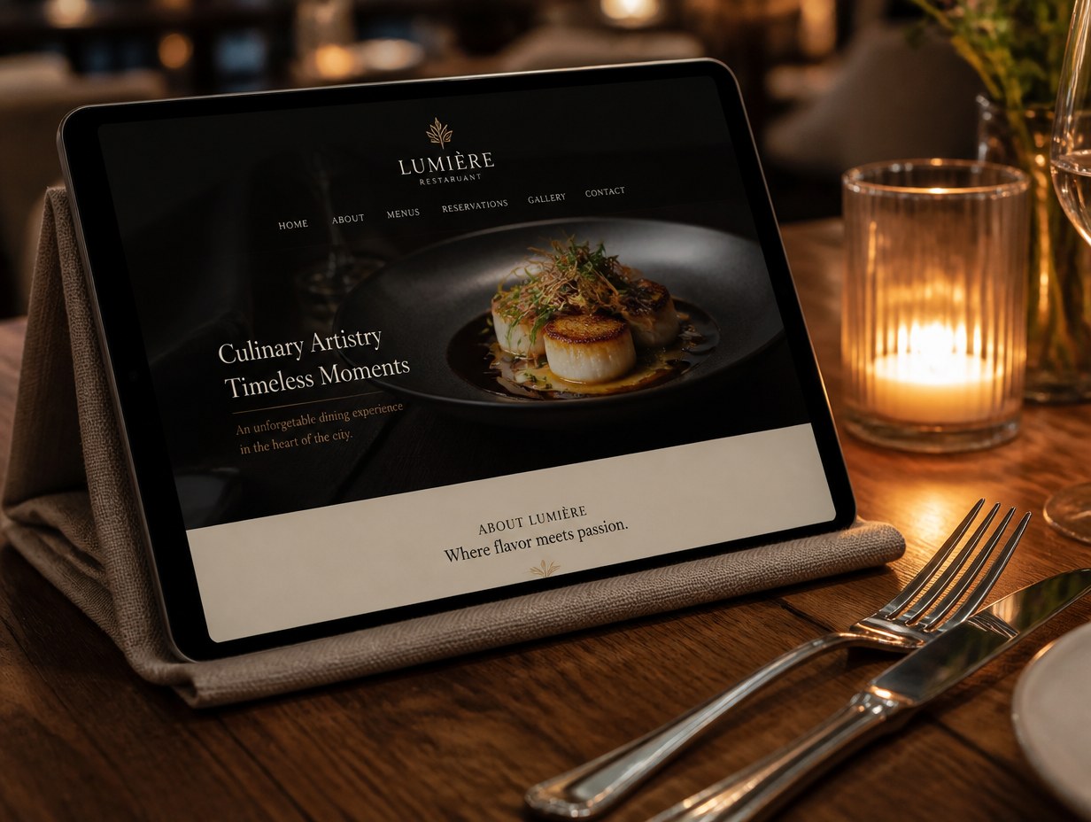 Restaurant Website mockup example