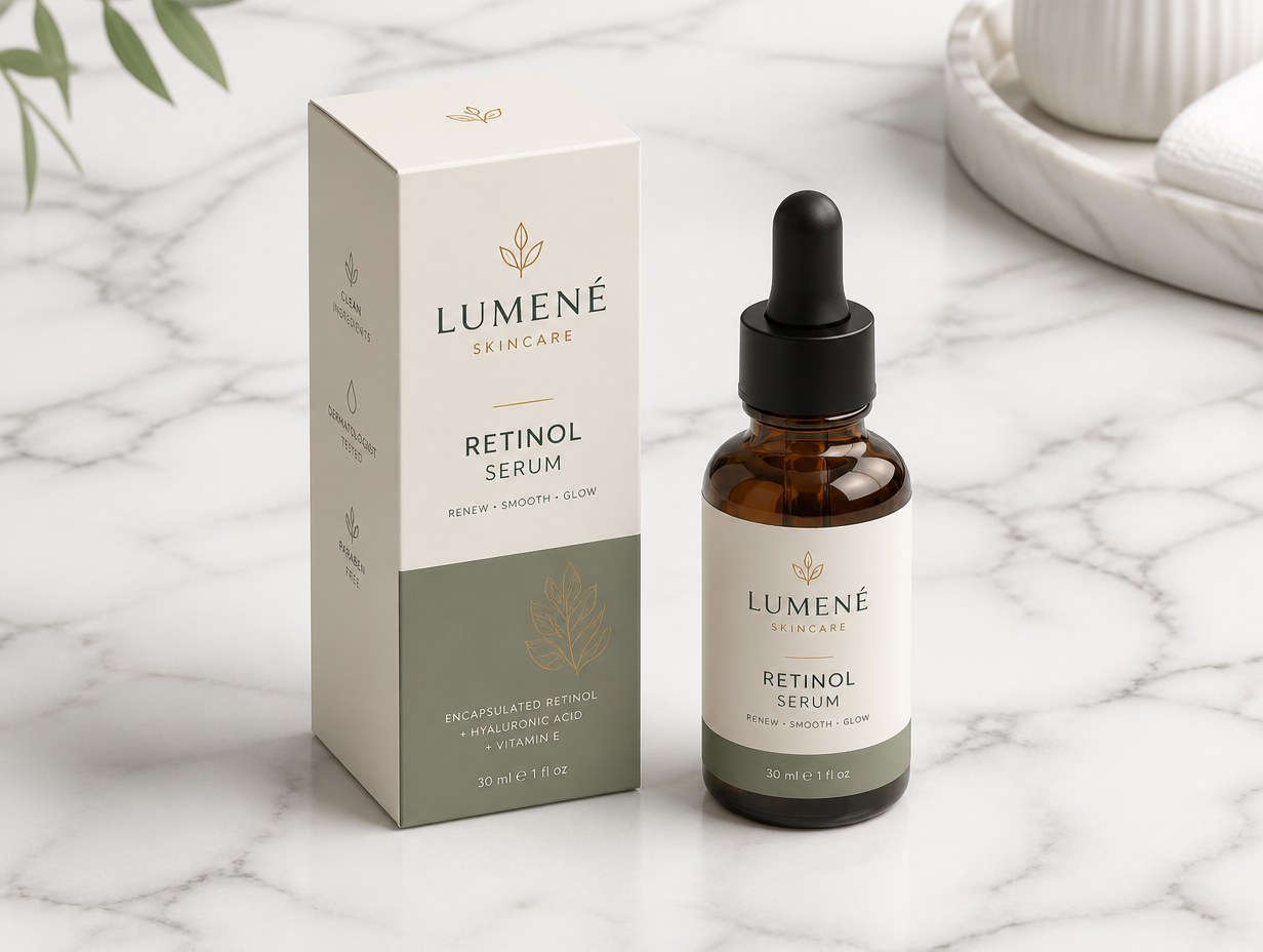 Retinol Serum Box mockup example