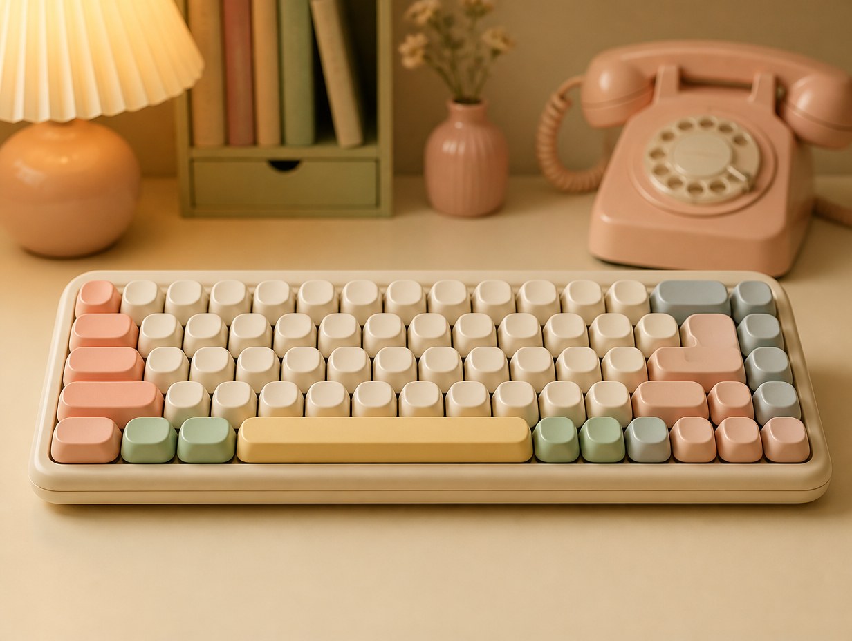 AI-generated retro keyboard mockup sample