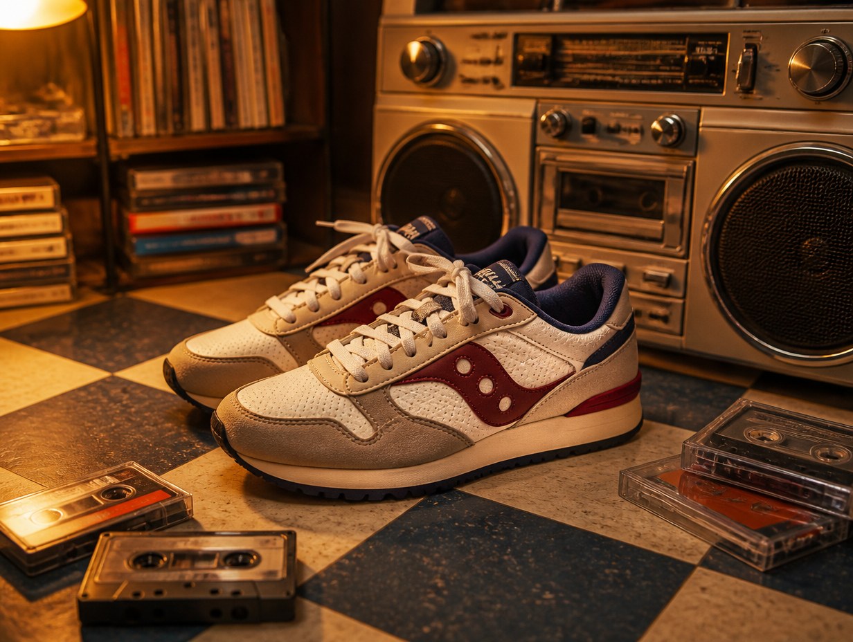 AI-generated retro sneakers mockup sample