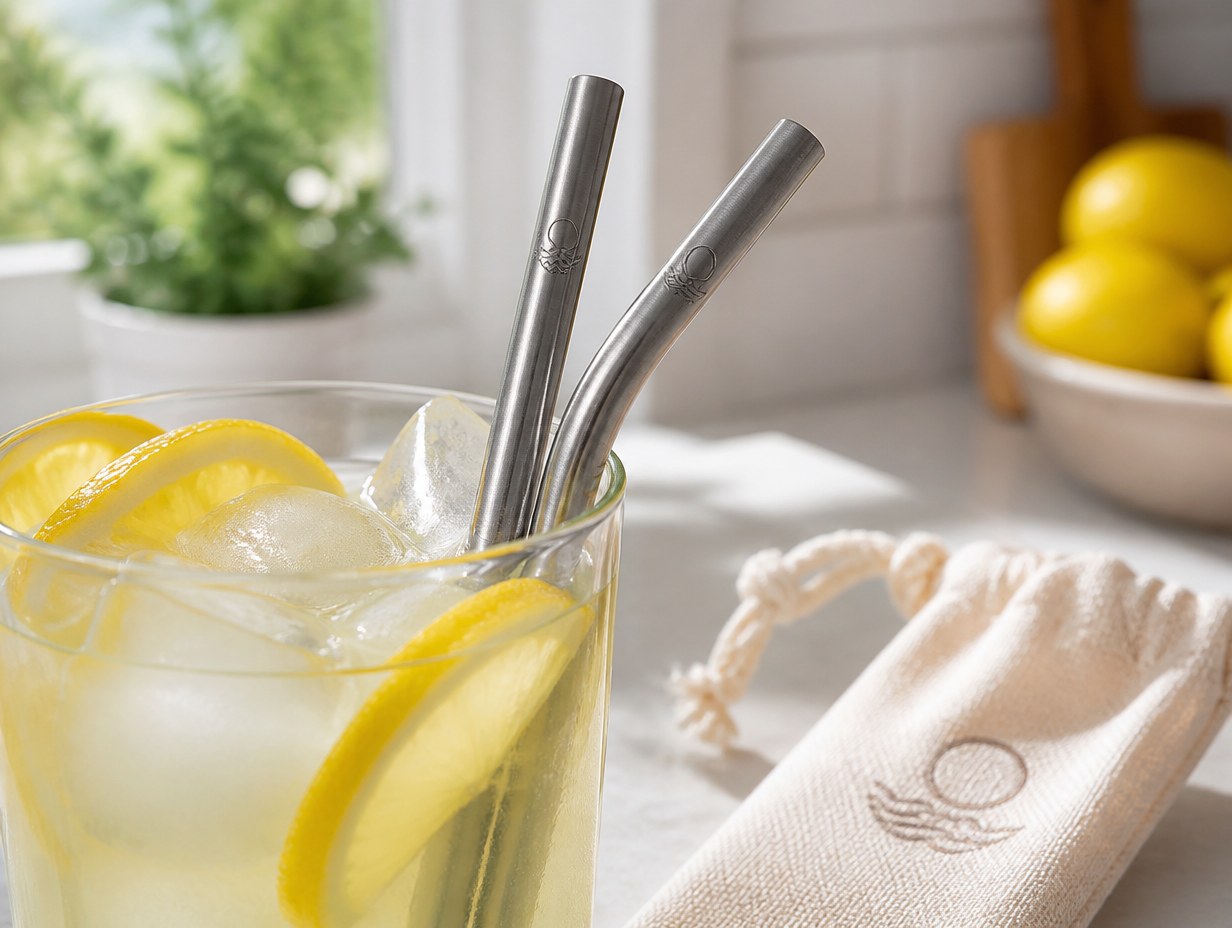 AI-generated reusable straw mockup sample