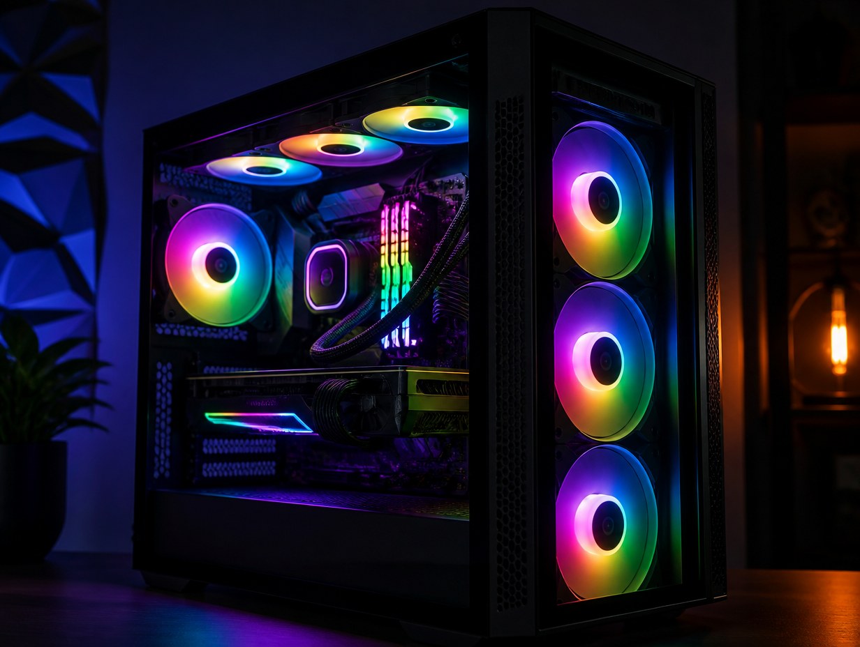 AI-generated rgb pc build mockup sample