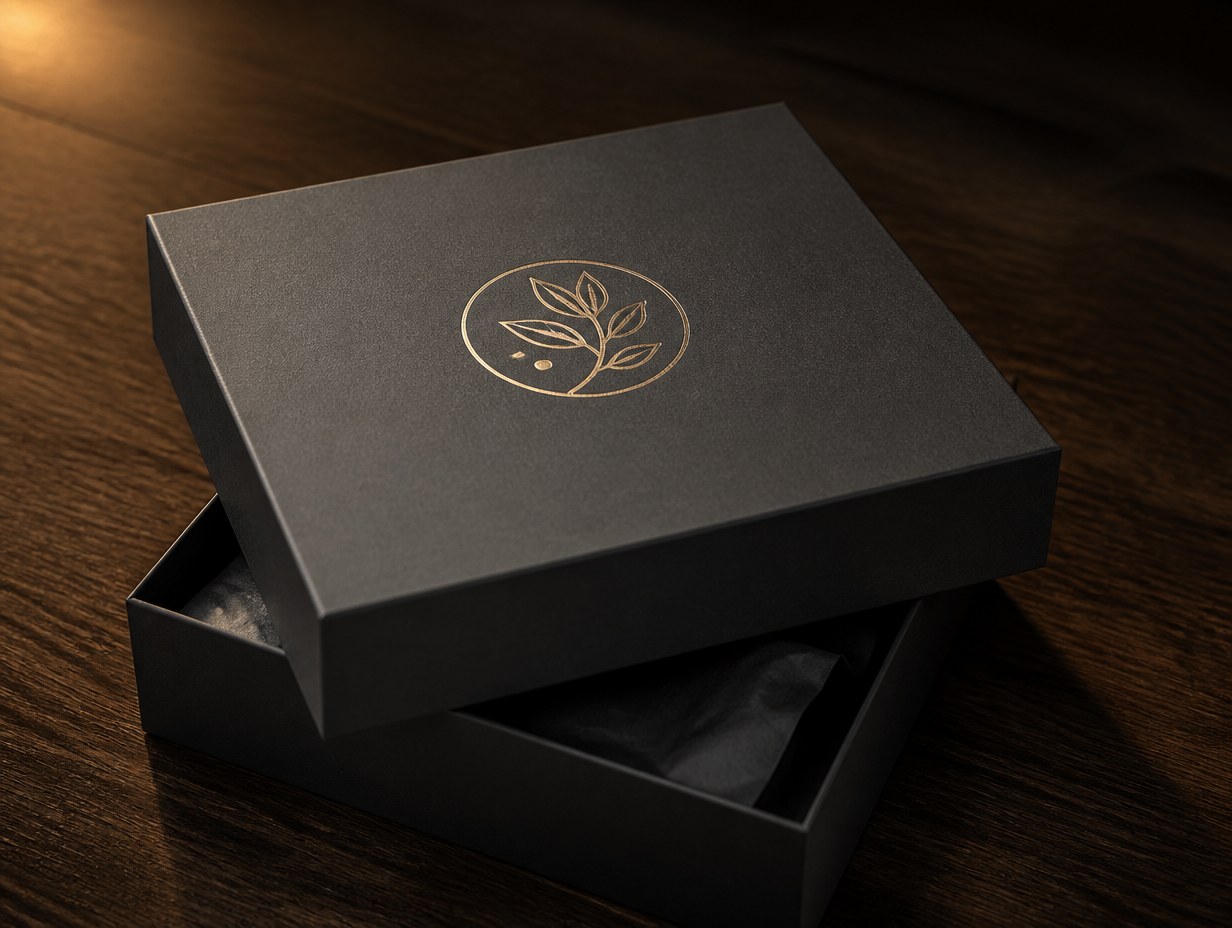 AI-generated rigid box mockup sample