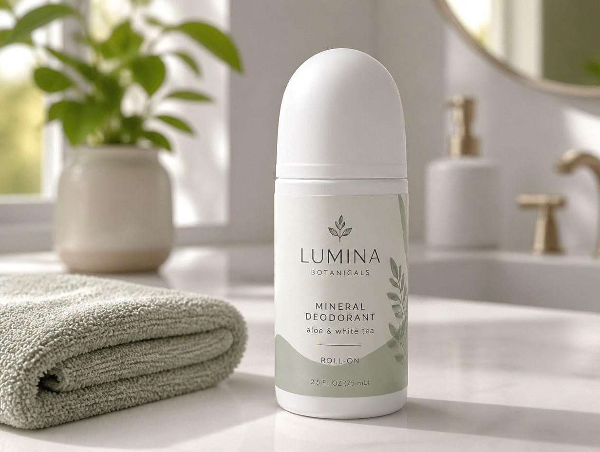 Roll-On Deodorant Bottle mockup example