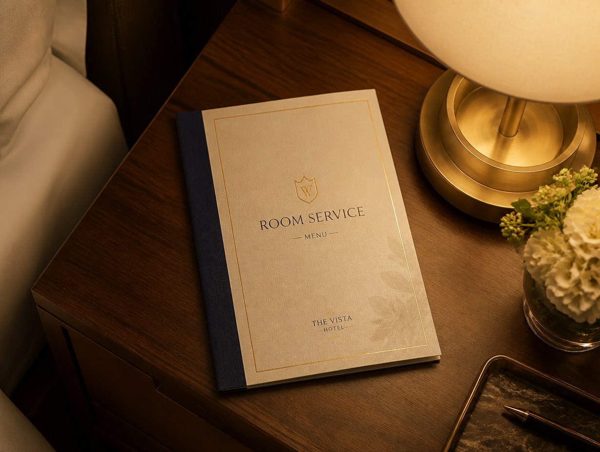 Room Service Menu mockup example