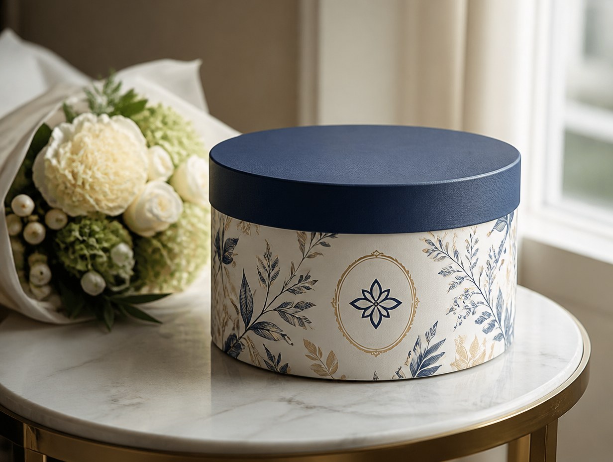 Round Gift Box mockup example