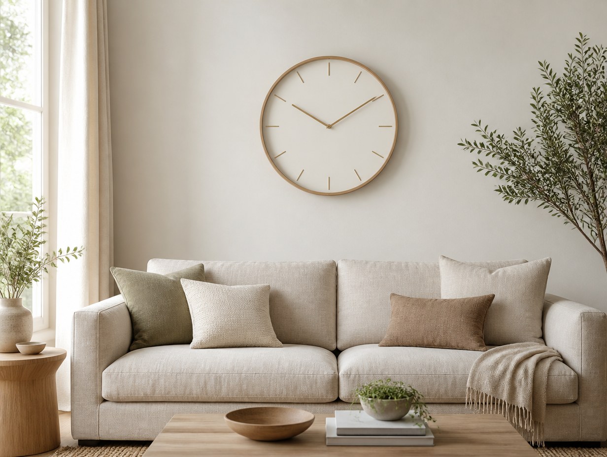AI-generated round wall clock mockup sample