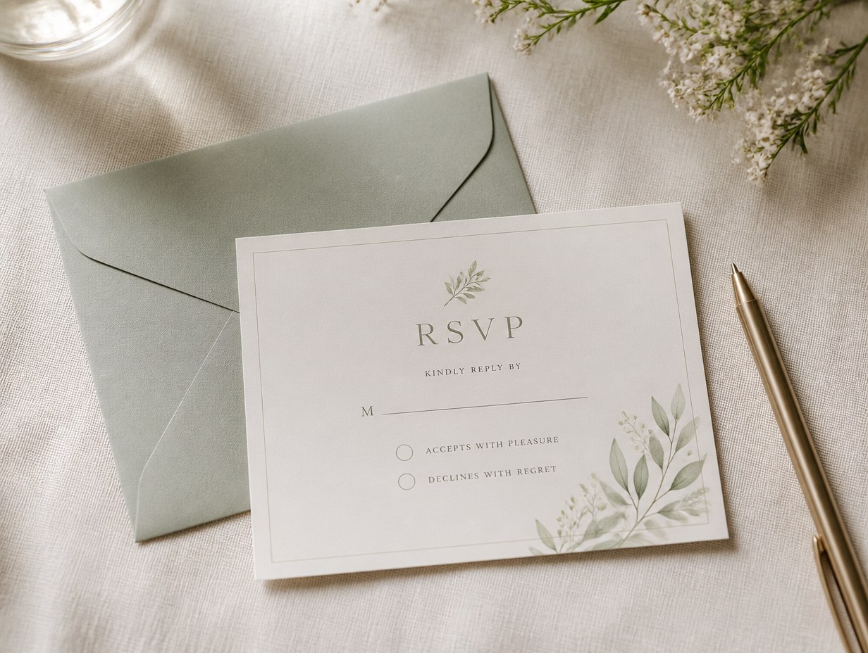 AI-generated rsvp card mockup sample