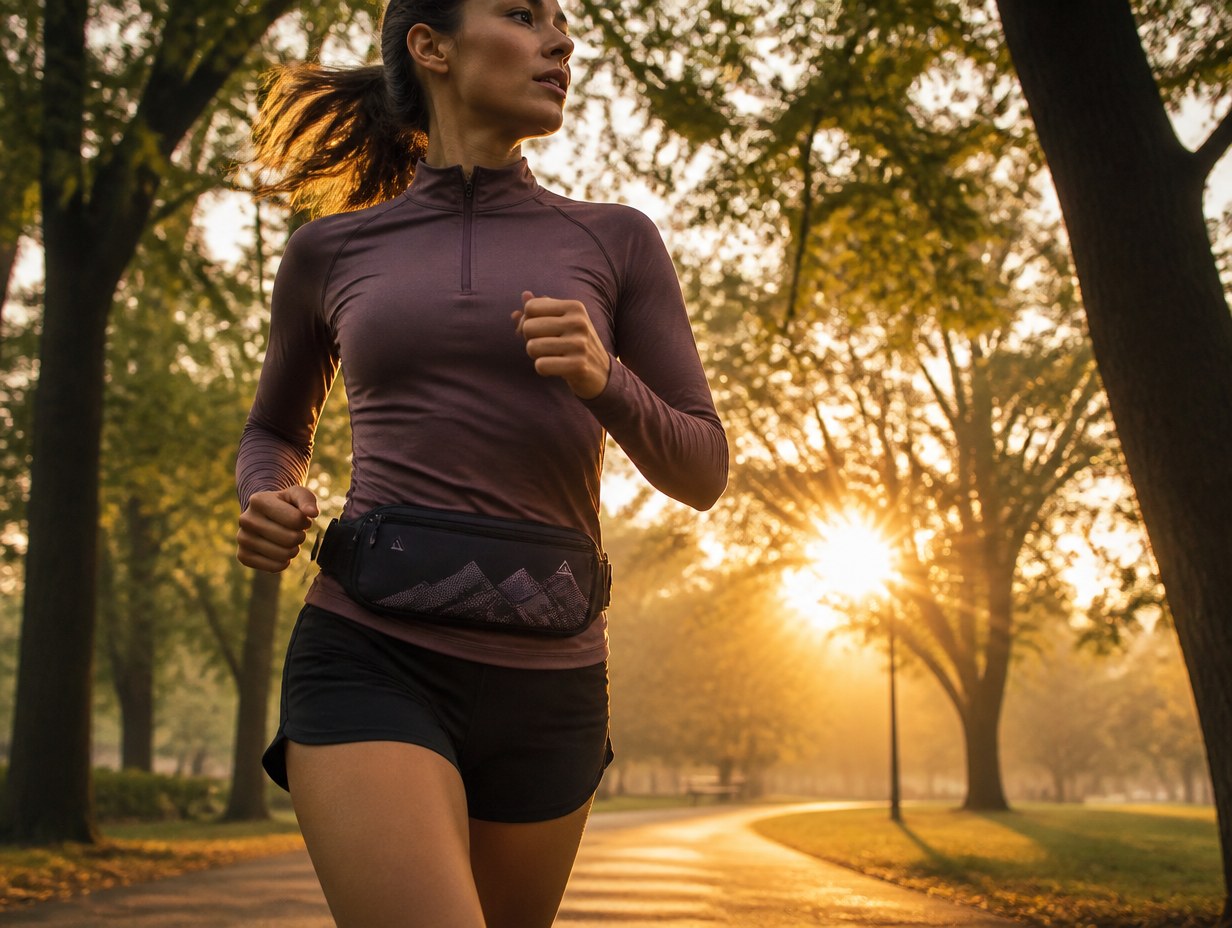 AI-generated running waist pack mockup sample