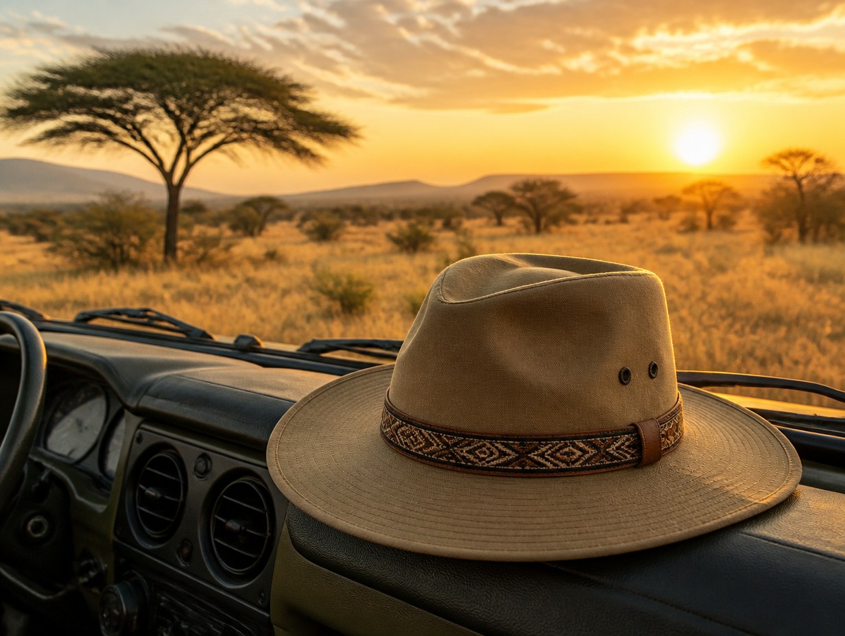 AI-generated safari hat mockup sample