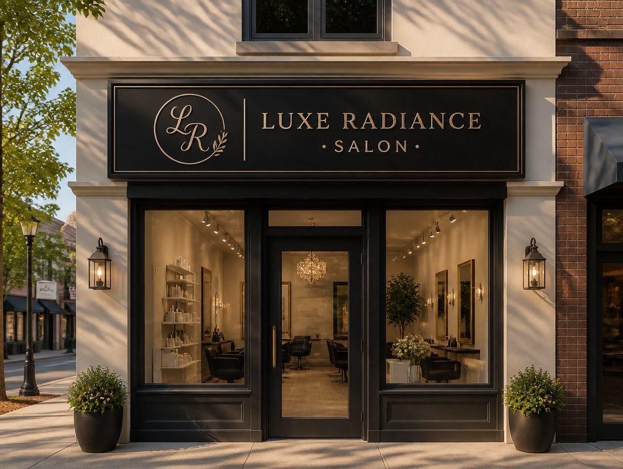 Salon Storefront Sign mockup example
