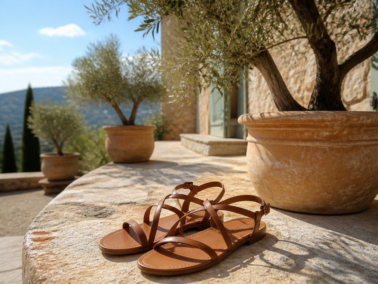 AI-generated sandals mockup sample