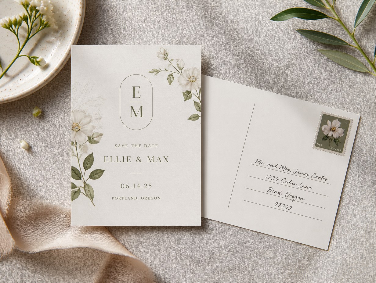 Save the Date Postcard mockup example