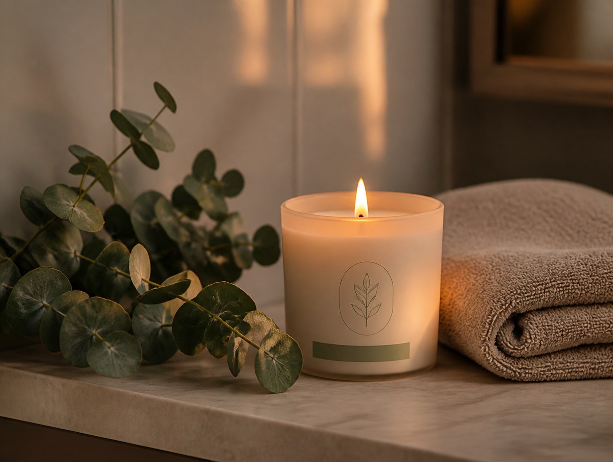 AI-generated scented candle mockup sample