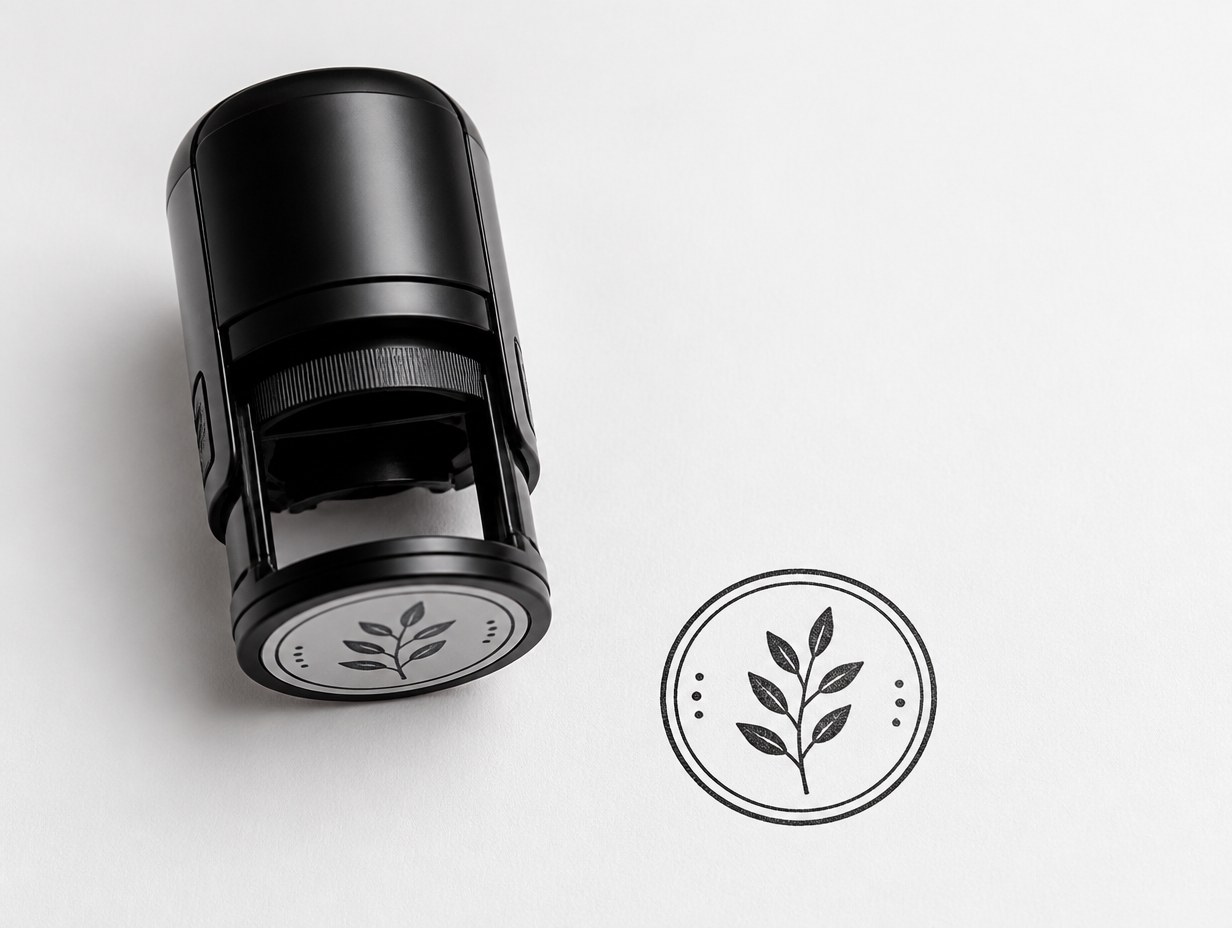 AI-generated self inking stamp mockup sample