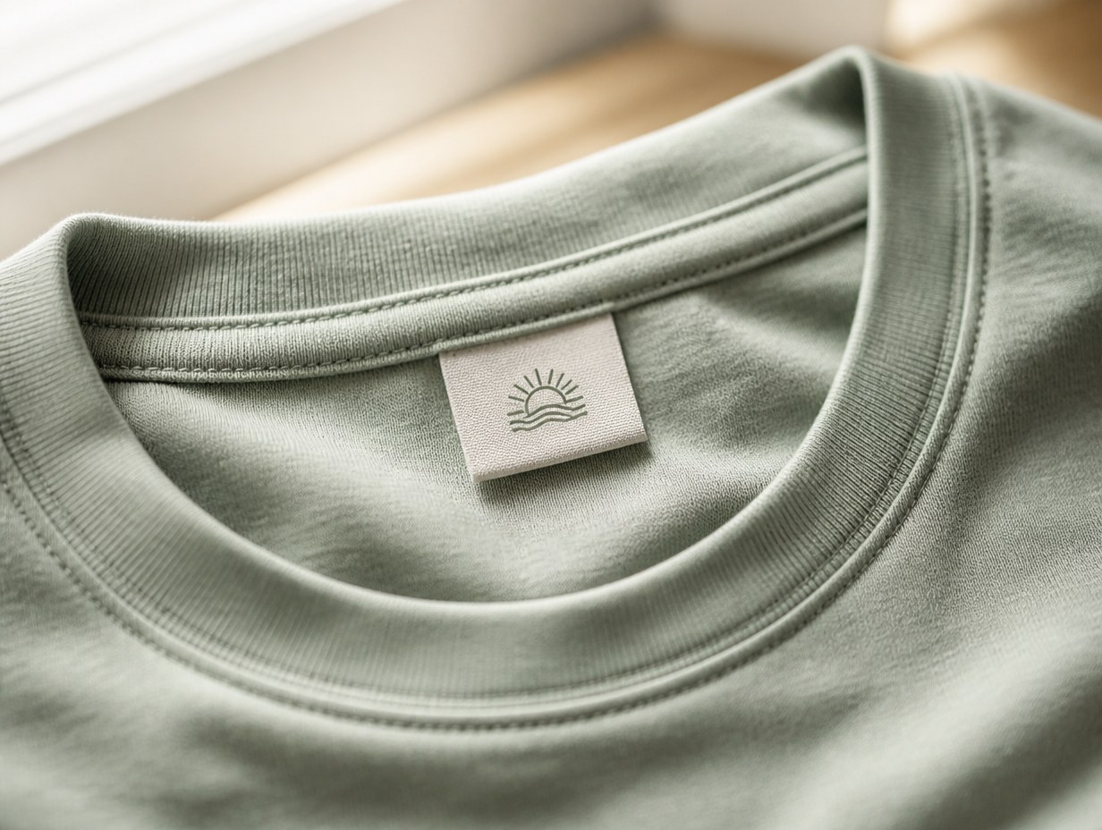 AI-generated sew-in label mockup sample