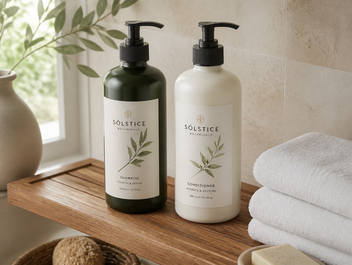 Shampoo And Conditioner Set mockup example