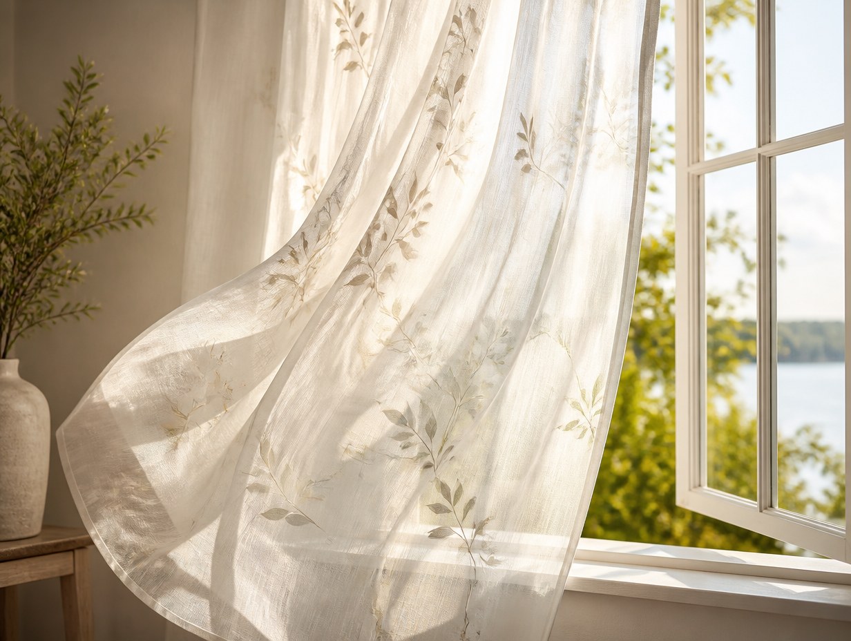 AI-generated sheer curtain mockup sample