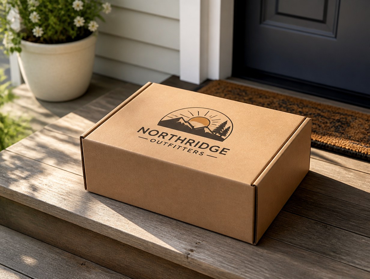 Shipping Box With Logo mockup example
