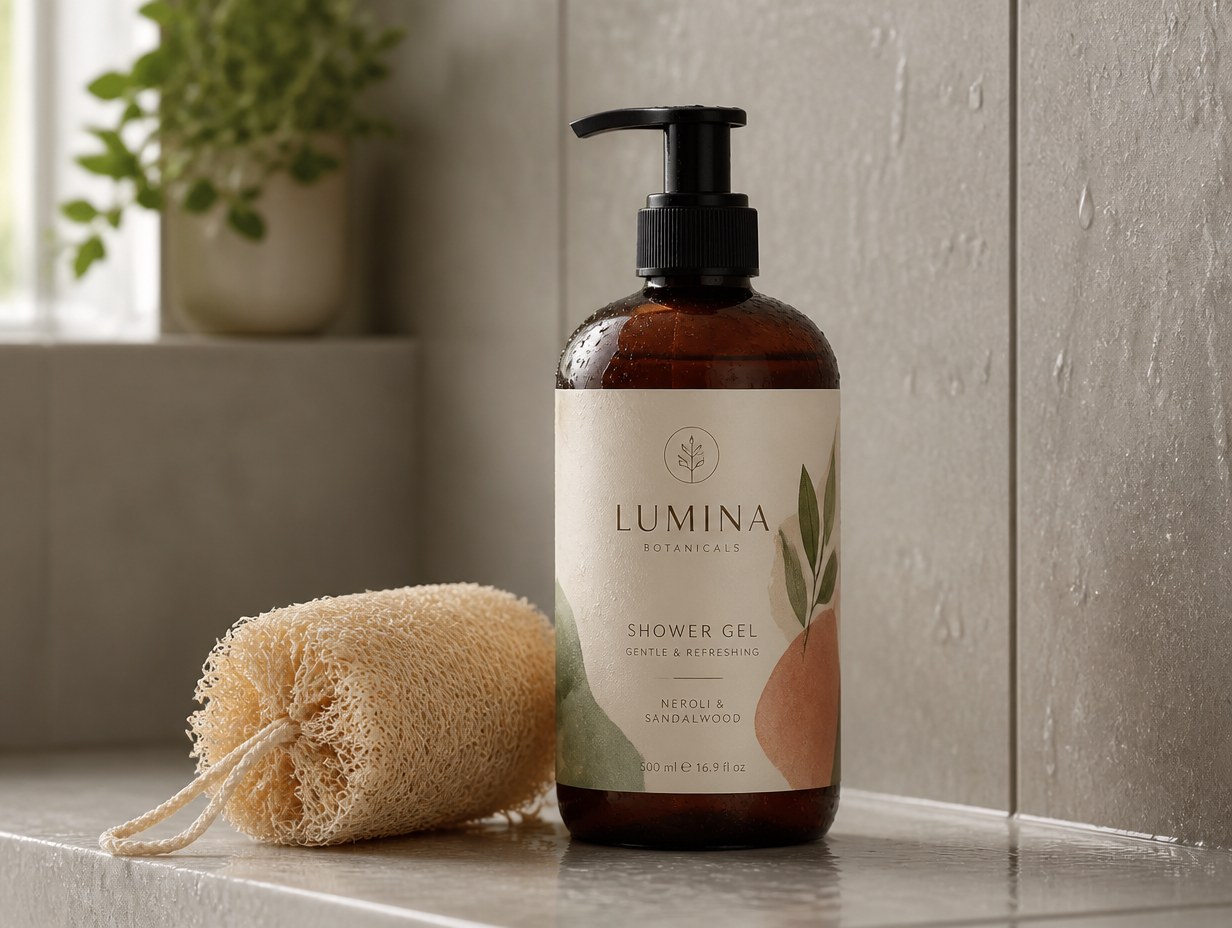 Shower Gel Bottle mockup example