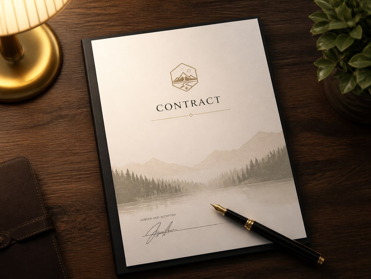 AI-generated signed contract mockup sample