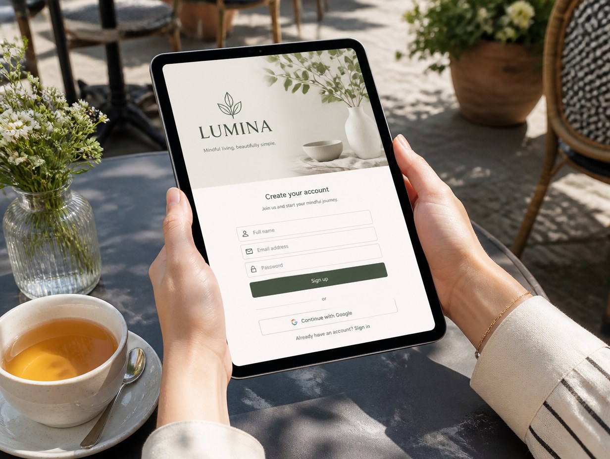 Signup Page mockup example