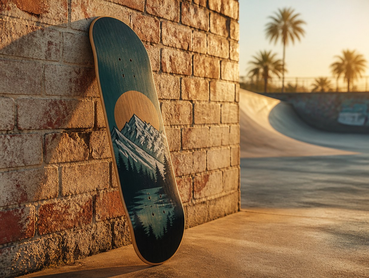 Skateboard Deck mockup example