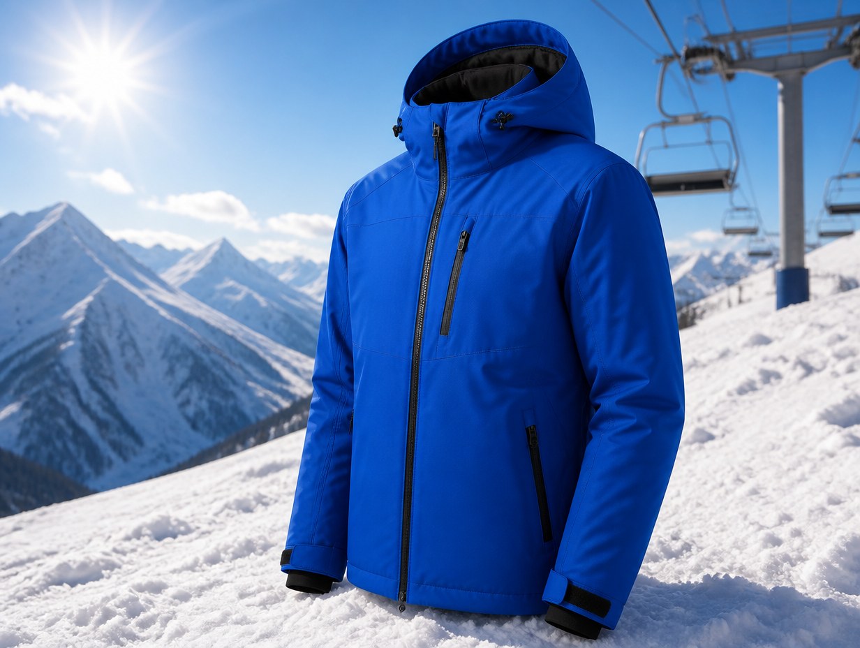 AI-generated ski jacket mockup sample
