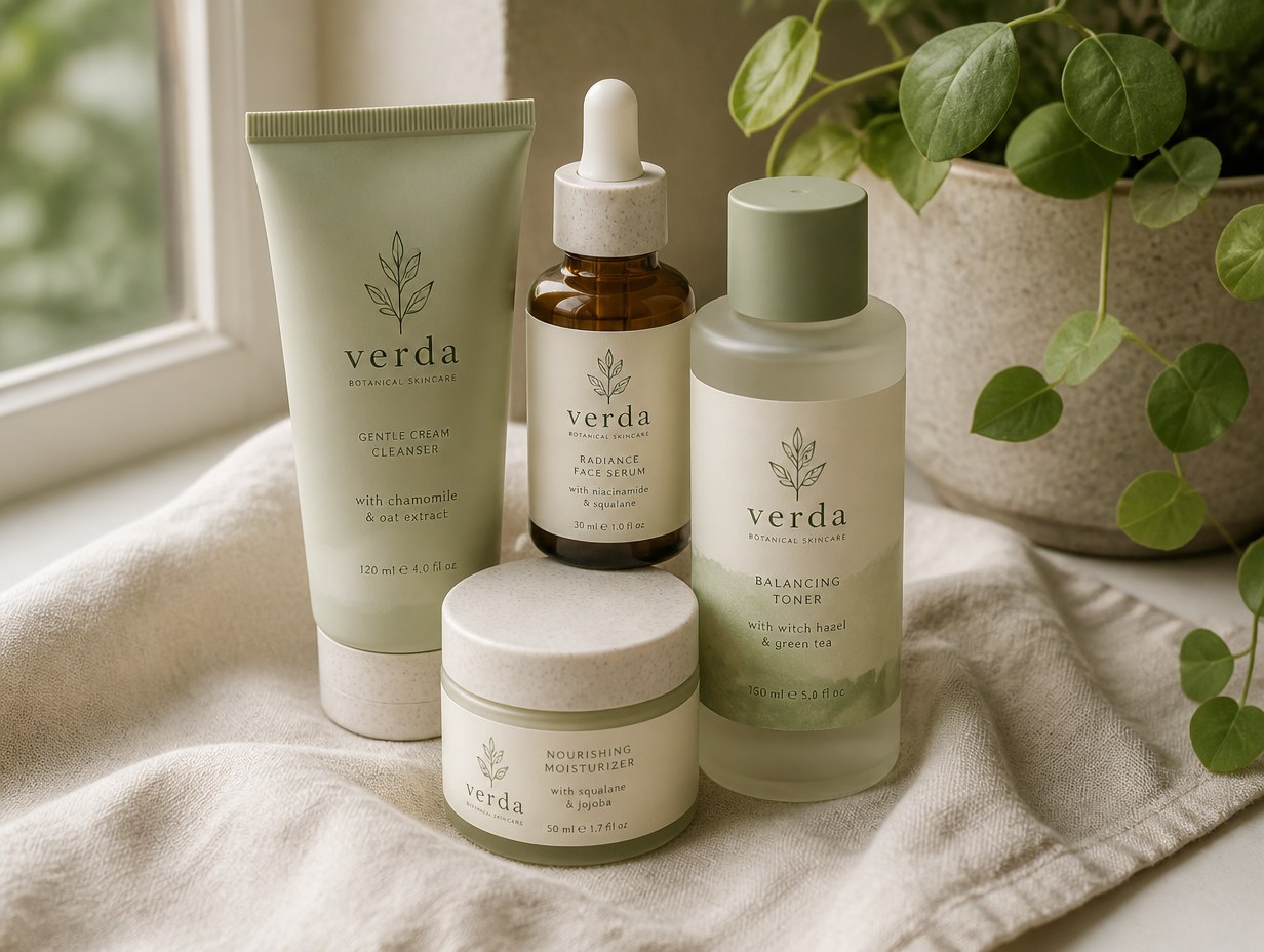 AI-generated skincare bundle mockup sample