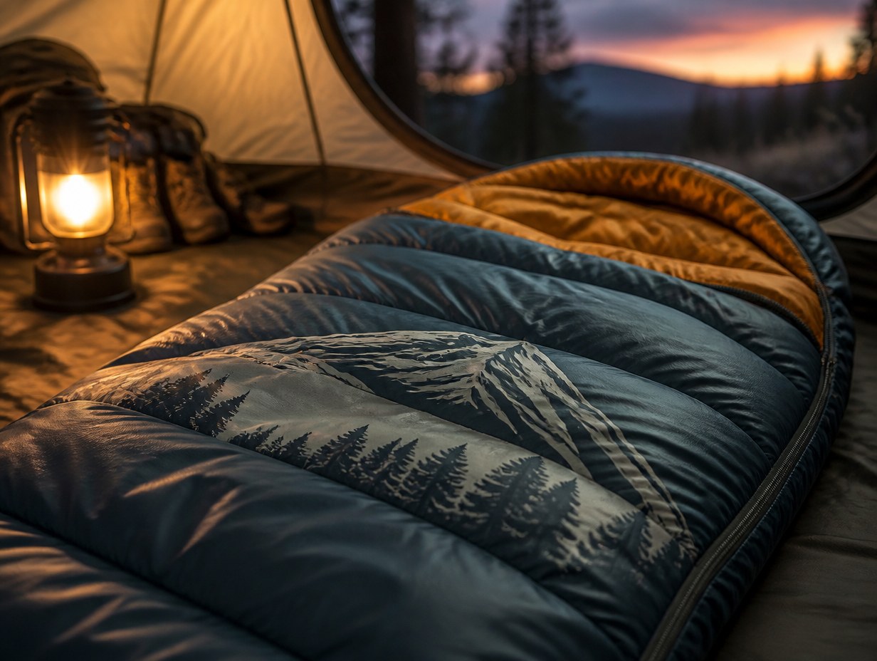 AI-generated sleeping bag mockup sample
